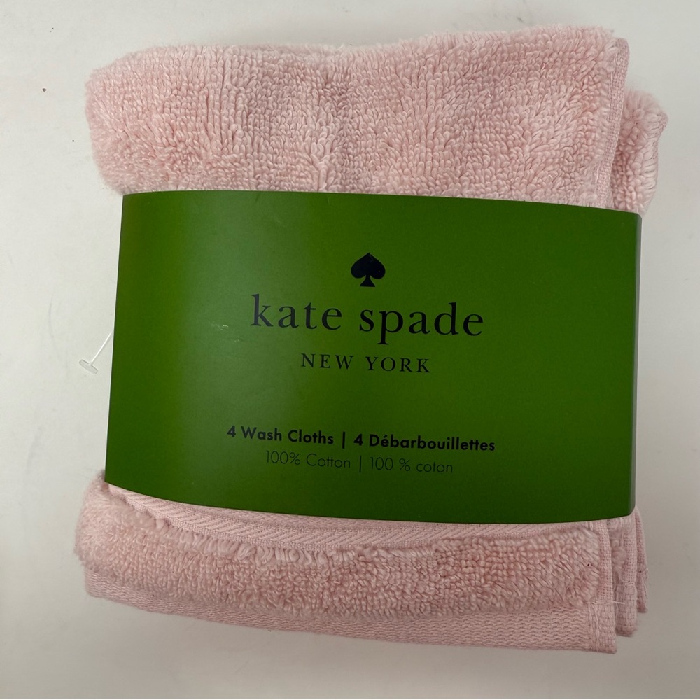 Kate Spade ballet Pink Wash Cloth Set of 4 cotton NWT